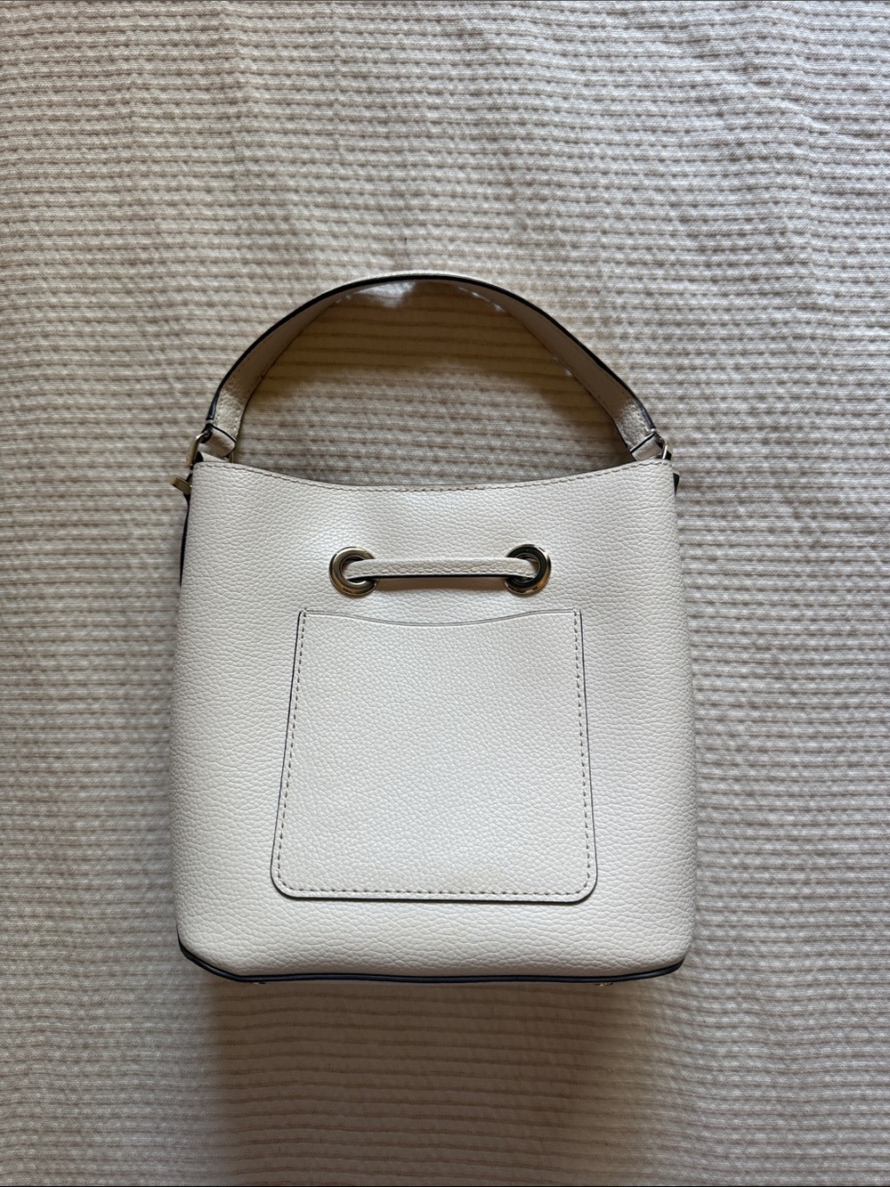 kate spade Cream Pebble Leather Drawstring Bucket Bag - Picture 3 of 4